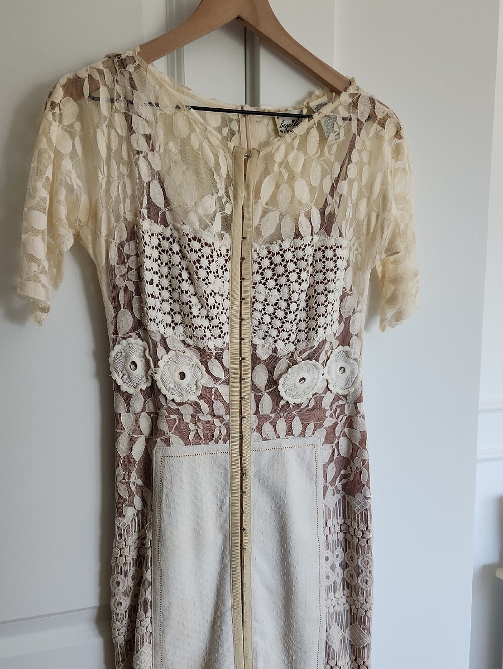 Anthropology Byron Lars Ivory Lace Overlay Dress